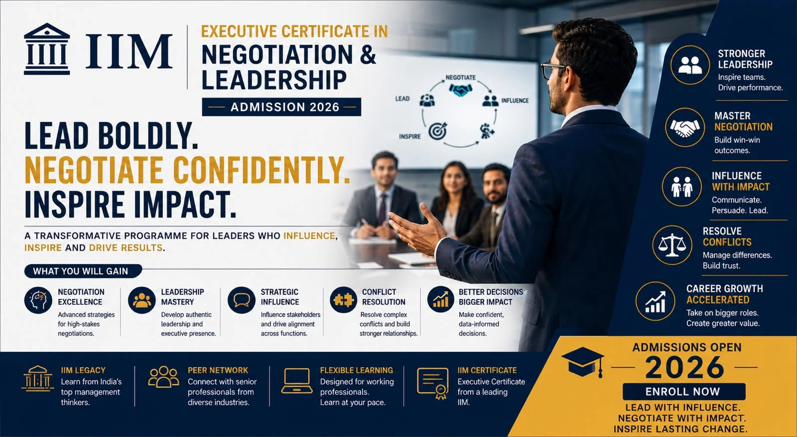 Executive Certificate in Negotiation & Leadership Admission 2026