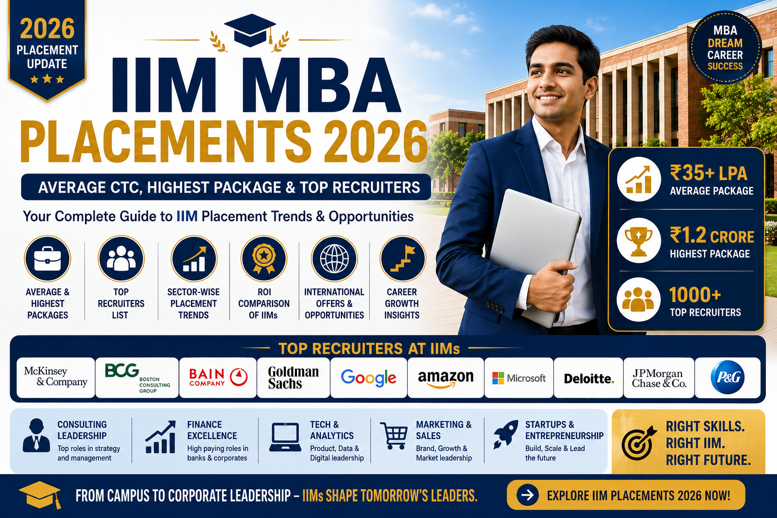 IIM MBA Placements 2026 — Average CTC, Highest Package & Top Recruiters